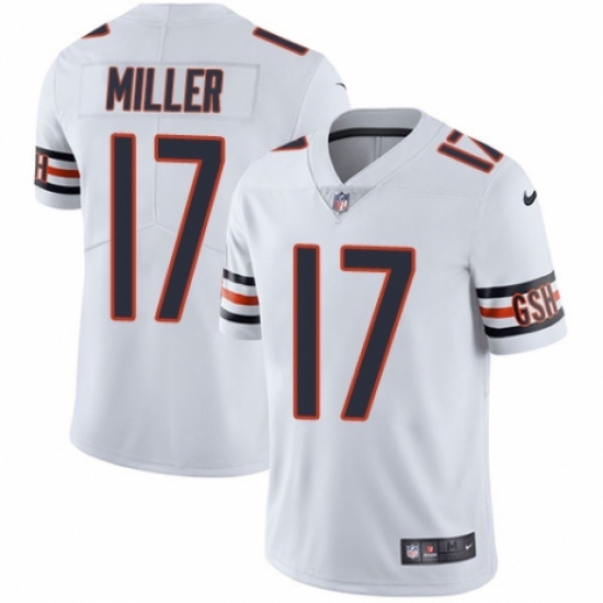 Men's Nike Chicago Bears 17 Anthony Miller White Vapor Untouchable Limited Player NFL Jersey