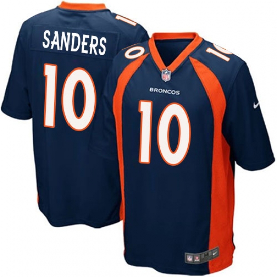 Men's Nike Denver Broncos 10 Emmanuel Sanders Game Navy Blue Alternate NFL Jersey