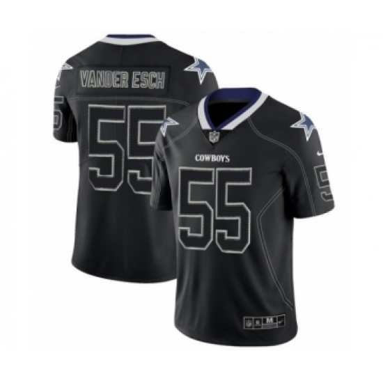 Men's Nike Dallas Cowboys 55 Leighton Vander Esch Limited Lights Out Black Rush NFL Jersey