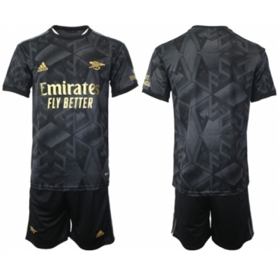 Men's Arsenal F.C Blank 2023 Black Away Soccer Jersey Suit