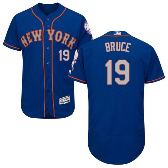 Men's Majestic New York Mets 19 Jay Bruce Royal/Gray Alternate Flex Base Authentic Collection MLB Jersey