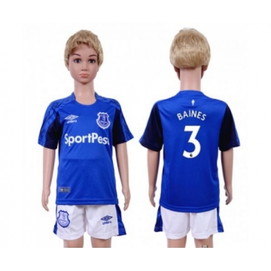 Everton 3 Baines Home Kid Soccer Club Jersey