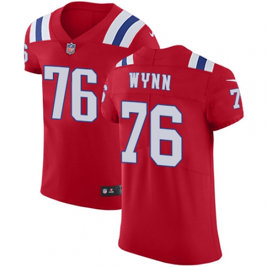Men's Nike New England Patriots 76 Isaiah Wynn Red Alternate Vapor Untouchable Elite Player NFL Jersey