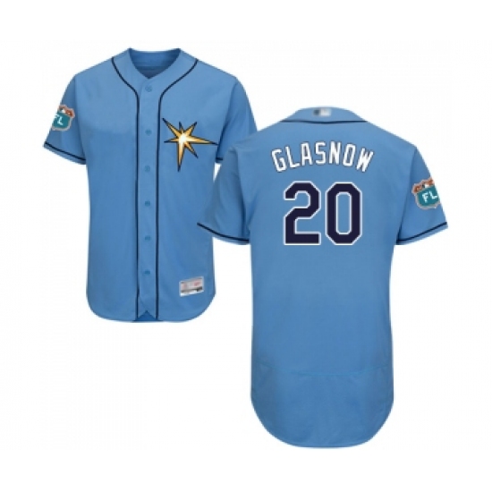 Men's Tampa Bay Rays 20 Tyler Glasnow Columbia Alternate Flex Base Authentic Collection Baseball Jersey