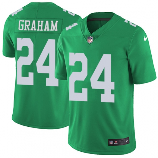 Men's Nike Philadelphia Eagles 24 Corey Graham Limited Green Rush Vapor Untouchable NFL Jersey