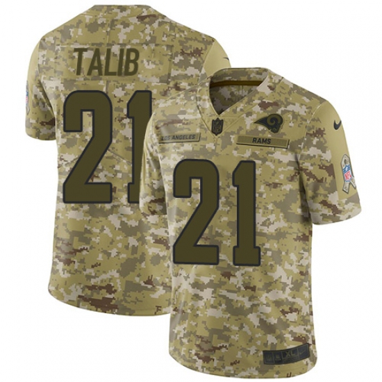 Men's Nike Los Angeles Rams 21 Aqib Talib Limited Camo 2018 Salute to Service NFL Jersey