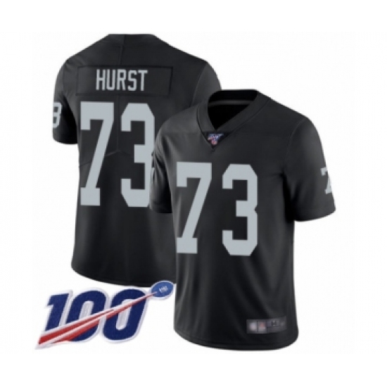 Men's Oakland Raiders 73 Maurice Hurst Black Team Color Vapor Untouchable Limited Player 100th Season Football Jersey