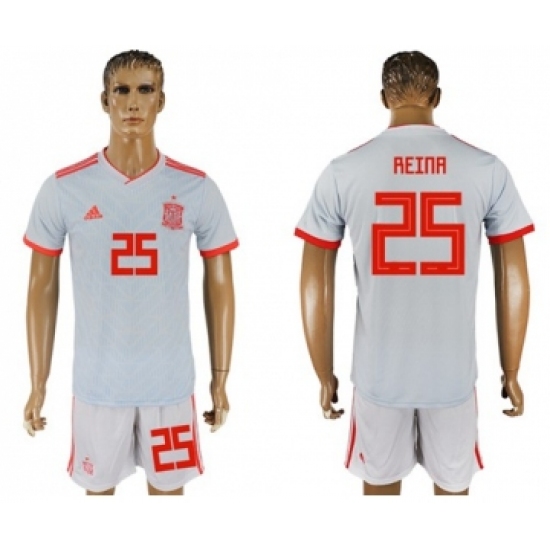 Spain 25 Reina Away Soccer Country Jersey