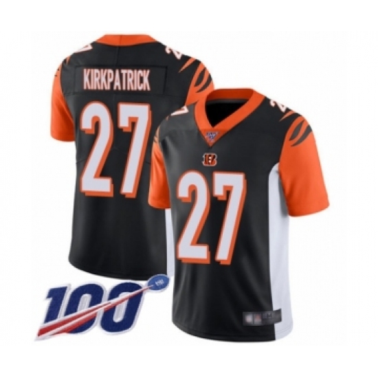 Men's Cincinnati Bengals 27 Dre Kirkpatrick Black Team Color Vapor Untouchable Limited Player 100th Season Football Jersey