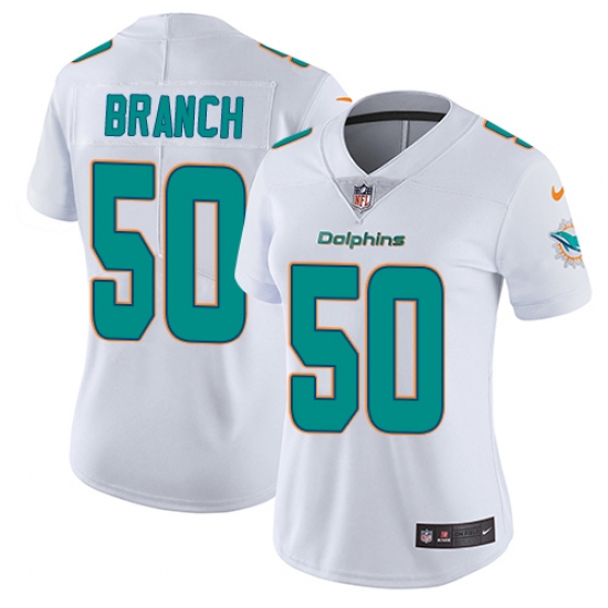 Women's Nike Miami Dolphins 50 Andre Branch Elite White NFL Jersey