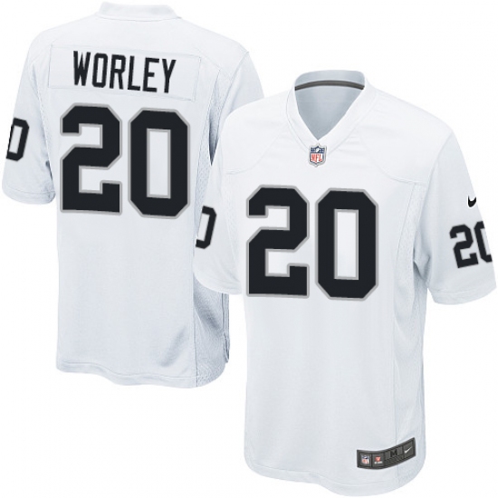 Men's Nike Oakland Raiders 20 Daryl Worley Game White NFL Jersey