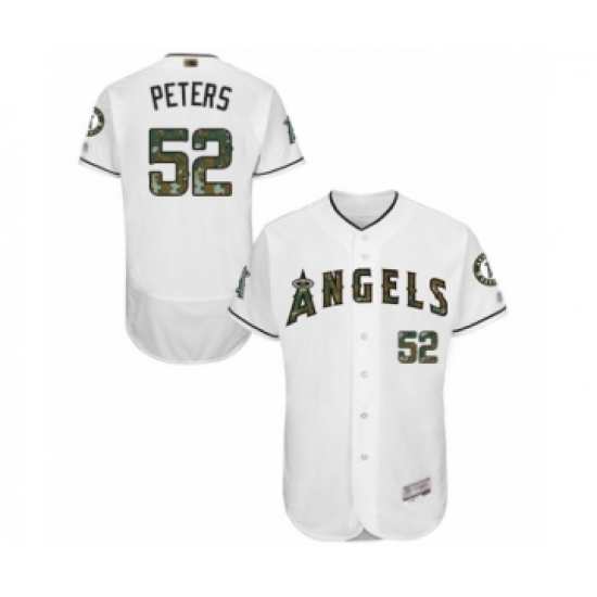 Men's Los Angeles Angels of Anaheim 52 Dillon Peters Authentic White 2016 Memorial Day Fashion Flex Base Baseball Player Jersey