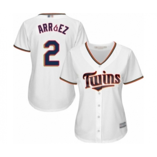 Women's Minnesota Twins 2 Luis Arraez Authentic White Home Cool Base Baseball Player Jersey