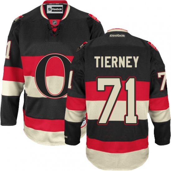 Women's Reebok Ottawa Senators 71 Chris Tierney Authentic Black Third NHL Jersey