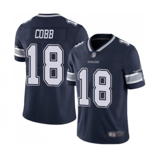 Youth Dallas Cowboys 18 Randall Cobb Navy Blue Team Color Vapor Untouchable Limited Player Football Jersey