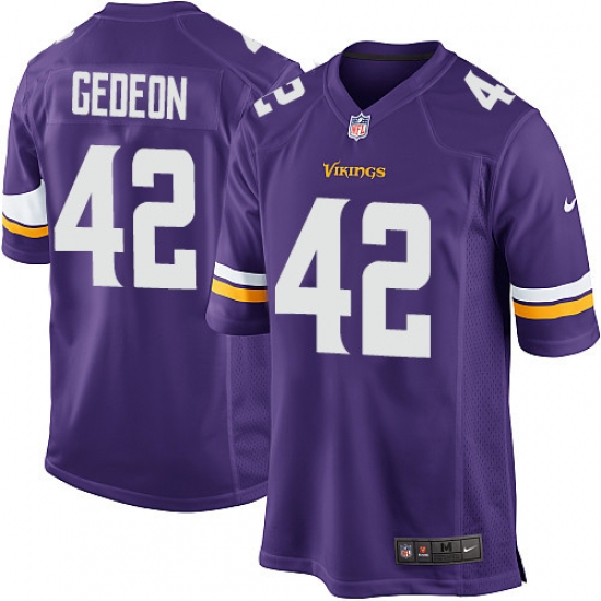 Men's Nike Minnesota Vikings 42 Ben Gedeon Game Purple Team Color NFL Jersey