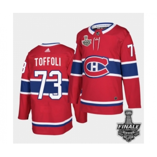 Men's Adidas Canadiens 73 Tyler Toffoli Red Road Authentic 2021 Stanley Cup Jersey