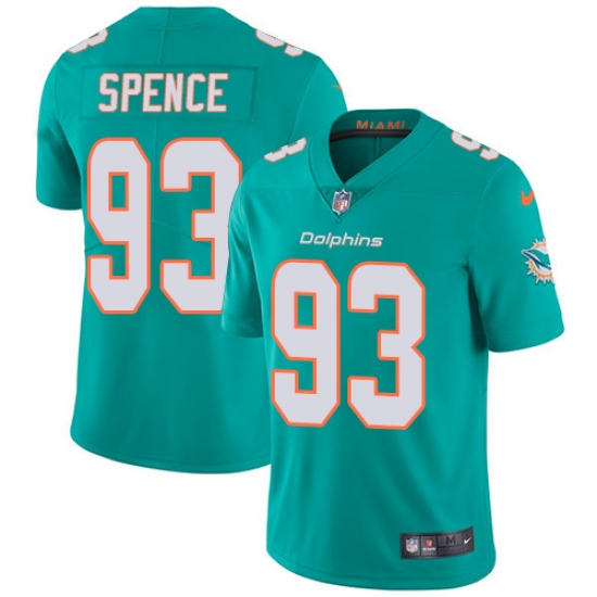 Youth Nike Miami Dolphins 93 Akeem Spence Aqua Green Team Color Vapor Untouchable Limited Player NFL Jersey