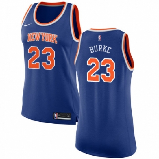 Women's Nike New York Knicks 23 Trey Burke Authentic Royal Blue NBA Jersey - Icon Edition