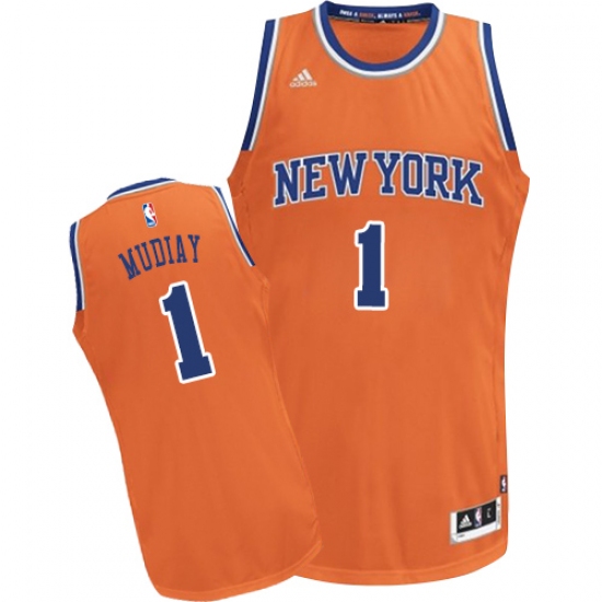 Women's Adidas New York Knicks 1 Emmanuel Mudiay Swingman Orange Alternate NBA Jersey
