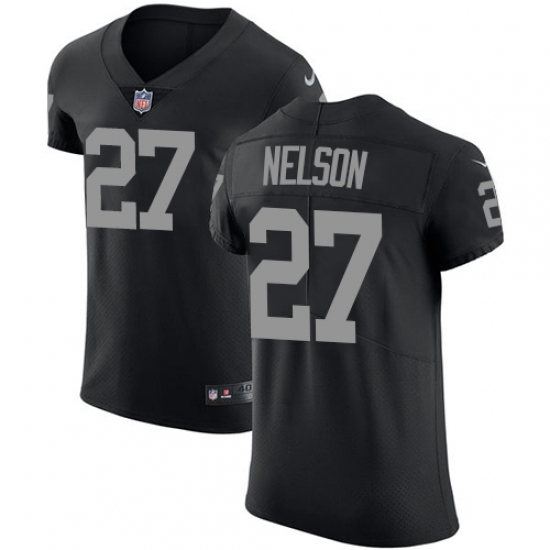 Men's Nike Oakland Raiders 27 Reggie Nelson Black Team Color Vapor Untouchable Elite Player NFL Jersey