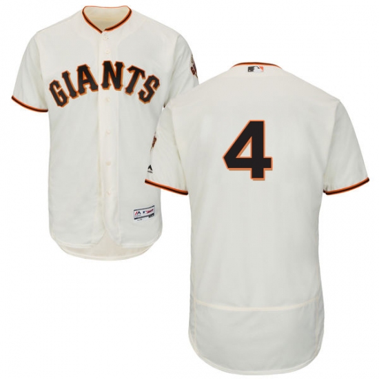 Men's Majestic San Francisco Giants 4 Mel Ott Cream Home Flex Base Authentic Collection MLB Jersey