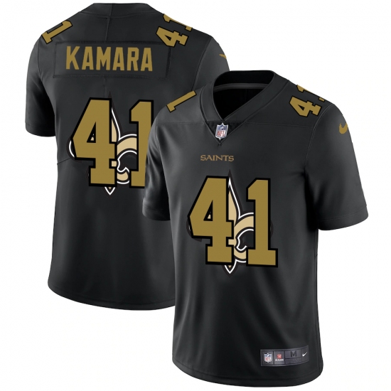 Men's New Orleans Saints 41 Alvin Kamara Black Nike Black Shadow Edition Limited Jersey