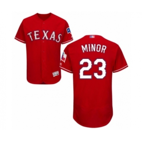 Men's Texas Rangers 23 Mike Minor Red Alternate Flex Base Authentic Collection Baseball Jersey