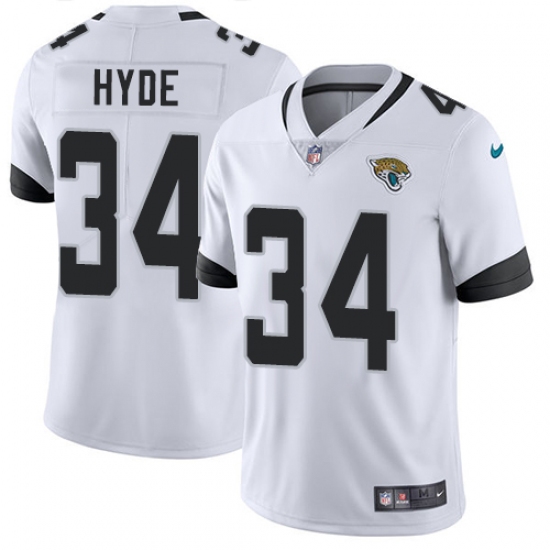 Men's Nike Jacksonville Jaguars 34 Carlos Hyde White Vapor Untouchable Limited Player NFL Jersey