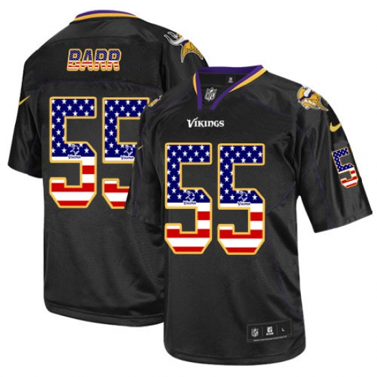 Men's Nike Minnesota Vikings 55 Anthony Barr Elite Black USA Flag Fashion NFL Jersey