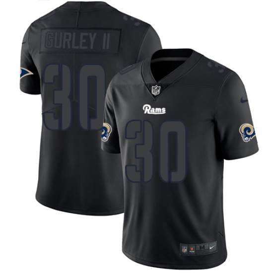 Men's Nike Los Angeles Rams 30 Todd Gurley II Limited Black Rush Impact NFL Jersey