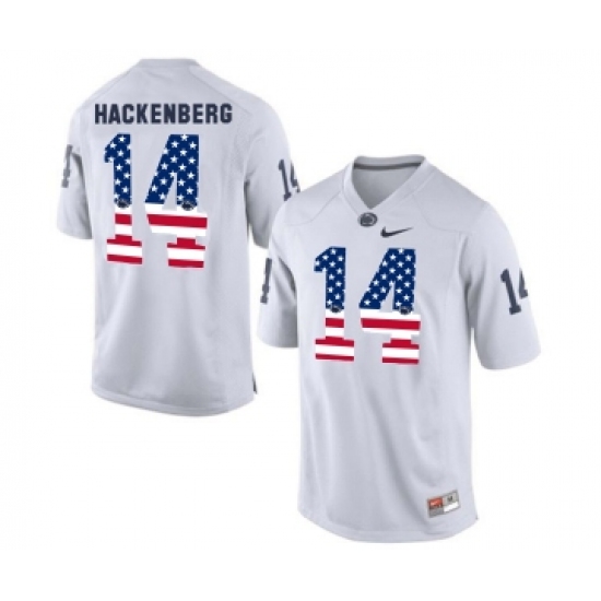 Penn State Nittany Lions 14 Christian Hackenberg White USA Flag College Football Limited Jersey