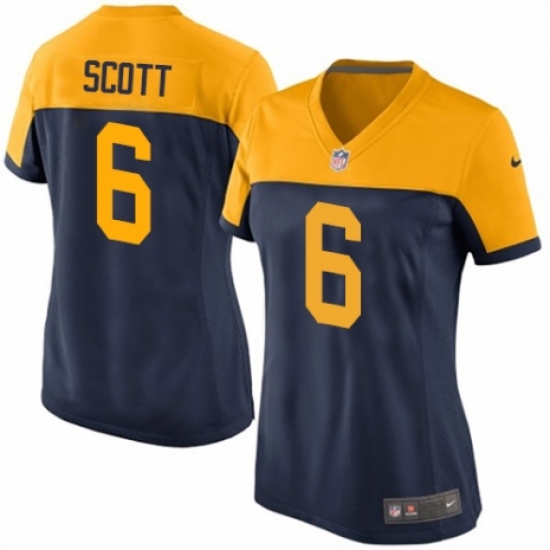 Women's Nike Green Bay Packers 6 JK Scott Limited Navy Blue Alternate NFL Jersey - Click Image to Close