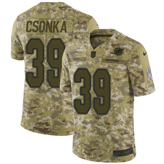 Men's Nike Miami Dolphins 39 Larry Csonka Limited Camo 2018 Salute to Service NFL Jersey