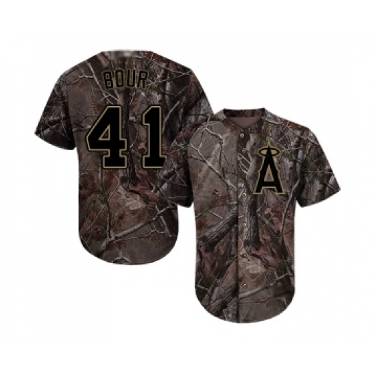 Youth Los Angeles Angels of Anaheim 41 Justin Bour Authentic Camo Realtree Collection Flex Base Baseball Jersey