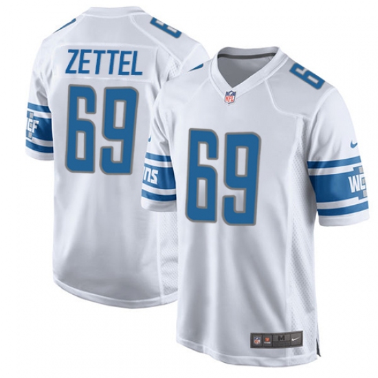 Men's Nike Detroit Lions 69 Anthony Zettel Game White NFL Jersey