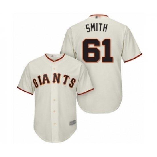 Youth San Francisco Giants 61 Burch Smith Authentic Cream Home Cool Base Baseball Player Jersey