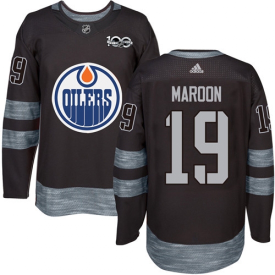 Men's Adidas Edmonton Oilers 19 Patrick Maroon Authentic Black 1917-2017 100th Anniversary NHL Jersey