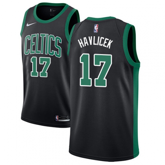 Women's Adidas Boston Celtics 17 John Havlicek Authentic Black NBA Jersey - Statement Edition