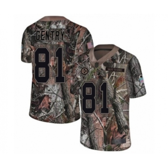 Men's Pittsburgh Steelers 81 Zach Gentry Camo Rush Realtree Limited Football Jersey
