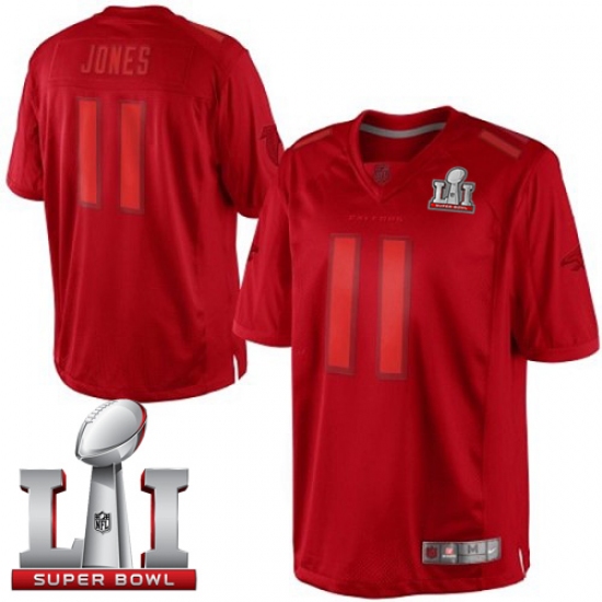 Men's Nike Atlanta Falcons 11 Julio Jones Red Drenched Limited Super Bowl LI 51 NFL Jersey