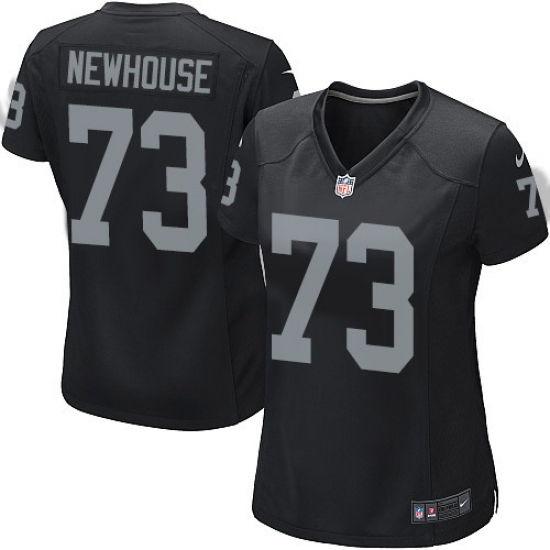 Women's Nike Oakland Raiders 73 Marshall Newhouse Game Black Team Color NFL Jersey