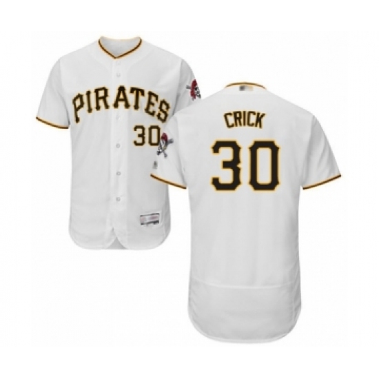 Men's Pittsburgh Pirates 30 Kyle Crick White Home Flex Base Authentic Collection Baseball Player Jersey