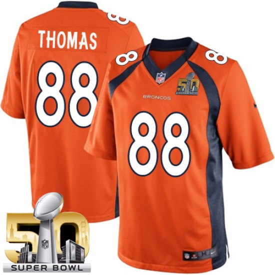 Youth Nike Denver Broncos 88 Demaryius Thomas Elite Orange Team Color Super Bowl 50 Bound NFL Jersey