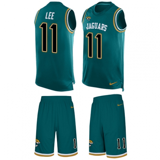 Men's Nike Jacksonville Jaguars 11 Marqise Lee Limited Teal Green Tank Top Suit NFL Jersey