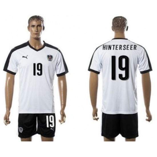 Austria 19 Hinterseer White Away Soccer Country Jersey
