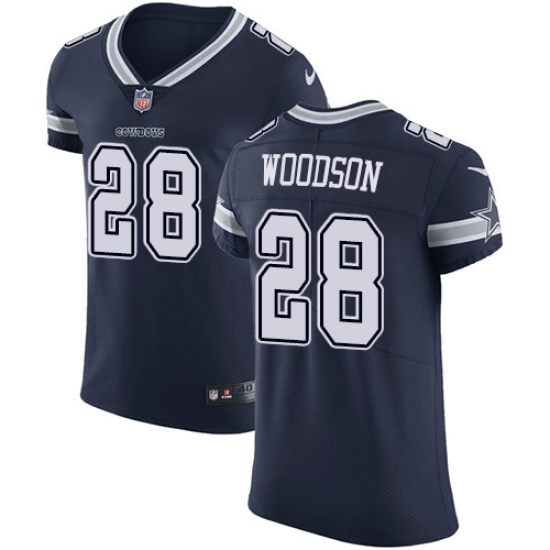 Men's Nike Dallas Cowboys 28 Darren Woodson Navy Blue Team Color Vapor Untouchable Elite Player NFL Jersey