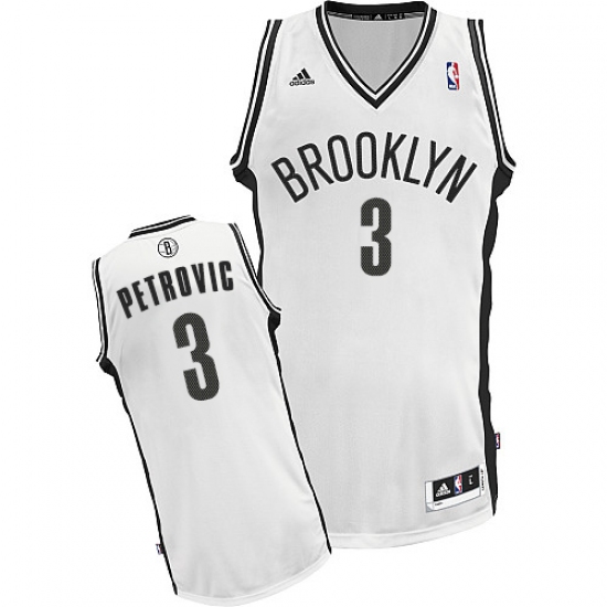 Men's Adidas Brooklyn Nets 3 Drazen Petrovic Swingman White Home NBA Jersey