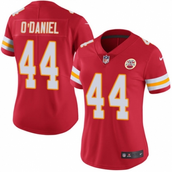 Women's Nike Kansas City Chiefs 44 Dorian O'Daniel Red Team Color Vapor Untouchable Limited Player NFL Jersey