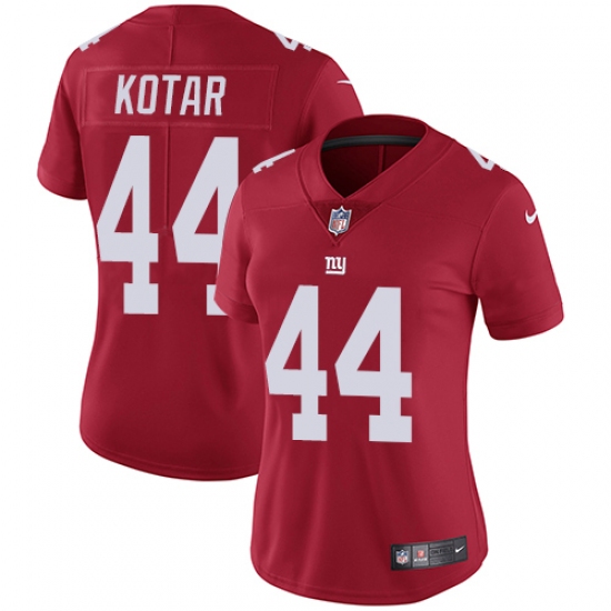 Women's Nike New York Giants 44 Doug Kotar Red Alternate Vapor Untouchable Elite Player NFL Jersey